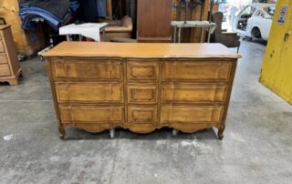 Angelus dresser after restoration - custom natural wood stain finish
