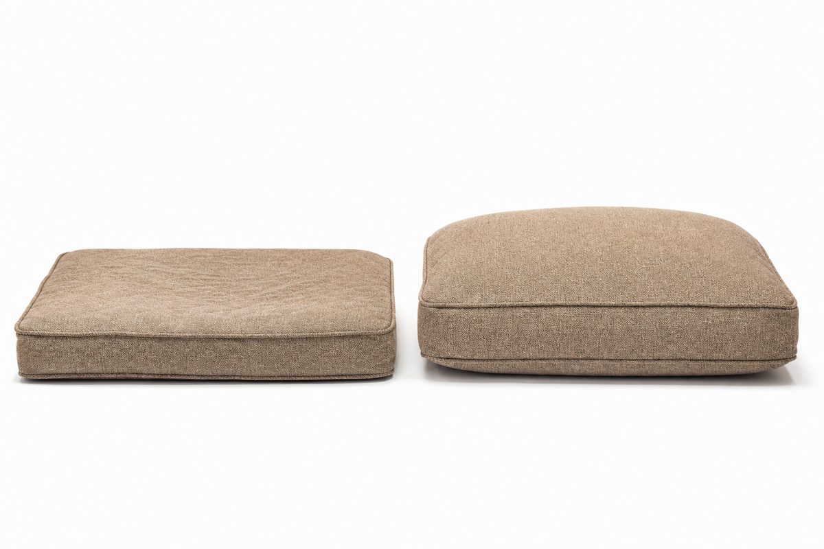 Cushion Before and After – Flat vs Rebuilt Before and after cushion rebuild